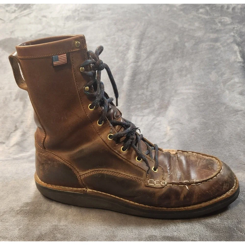 Danner Boots Mens 14 Brown Leather Bull Run Moc Toe 8